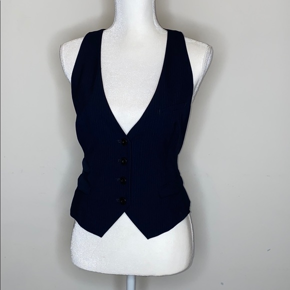 EUC Gap Navy Blue Pin Stripe Vest S - Picture 3 of 8